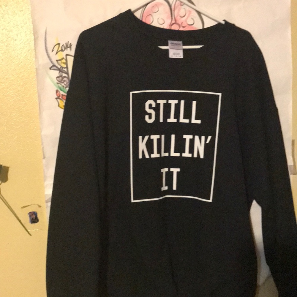 over sized sweat shirt